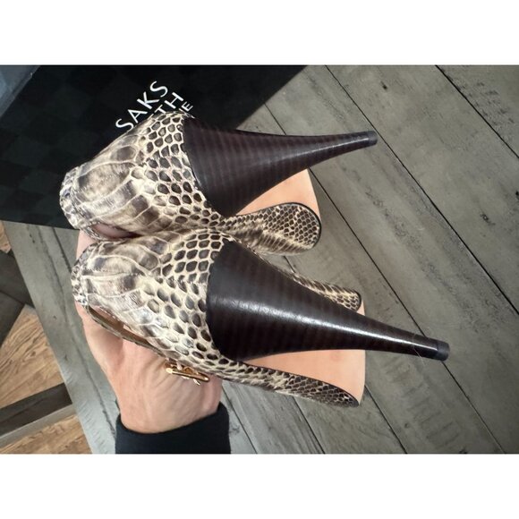 Saks Fifth Ave snake skin heels Size 6 - Picture 3 of 5
